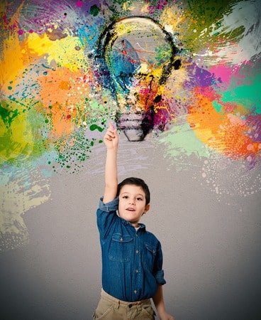 Young Kid Thinking Creatively